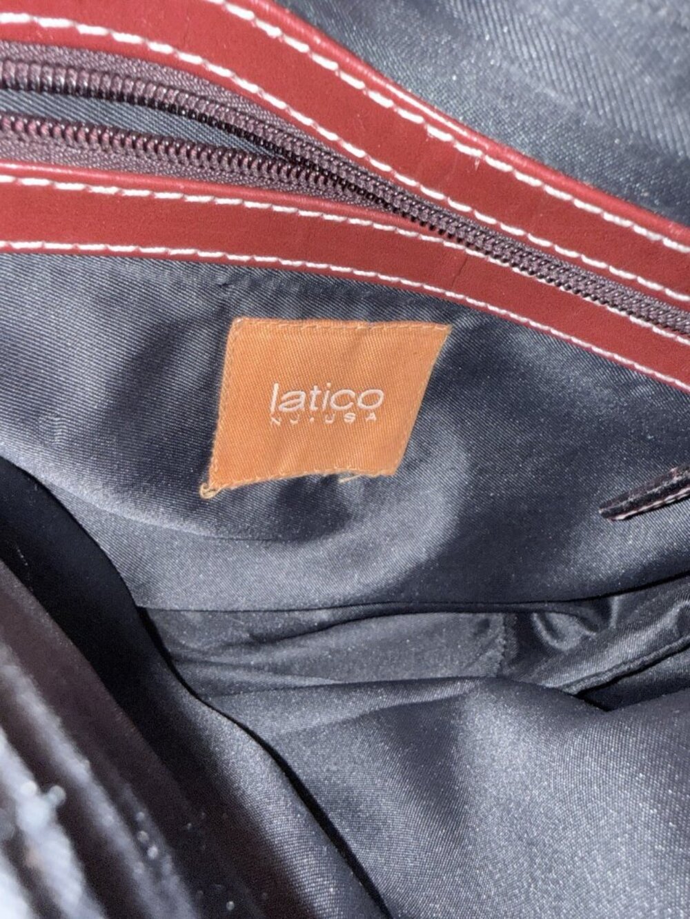 Latico Zip Close Footed Shoulder Bag 12" x 9" x 5" 14.5" Drop As Shown - Picture 11 of 13